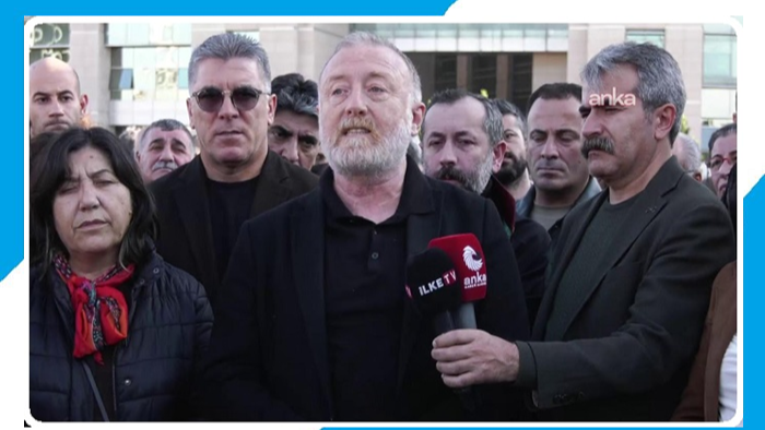 "Kent Uzlaşısı" davası,  İstanbul Adliyesi önünde açıklama yapılıyor